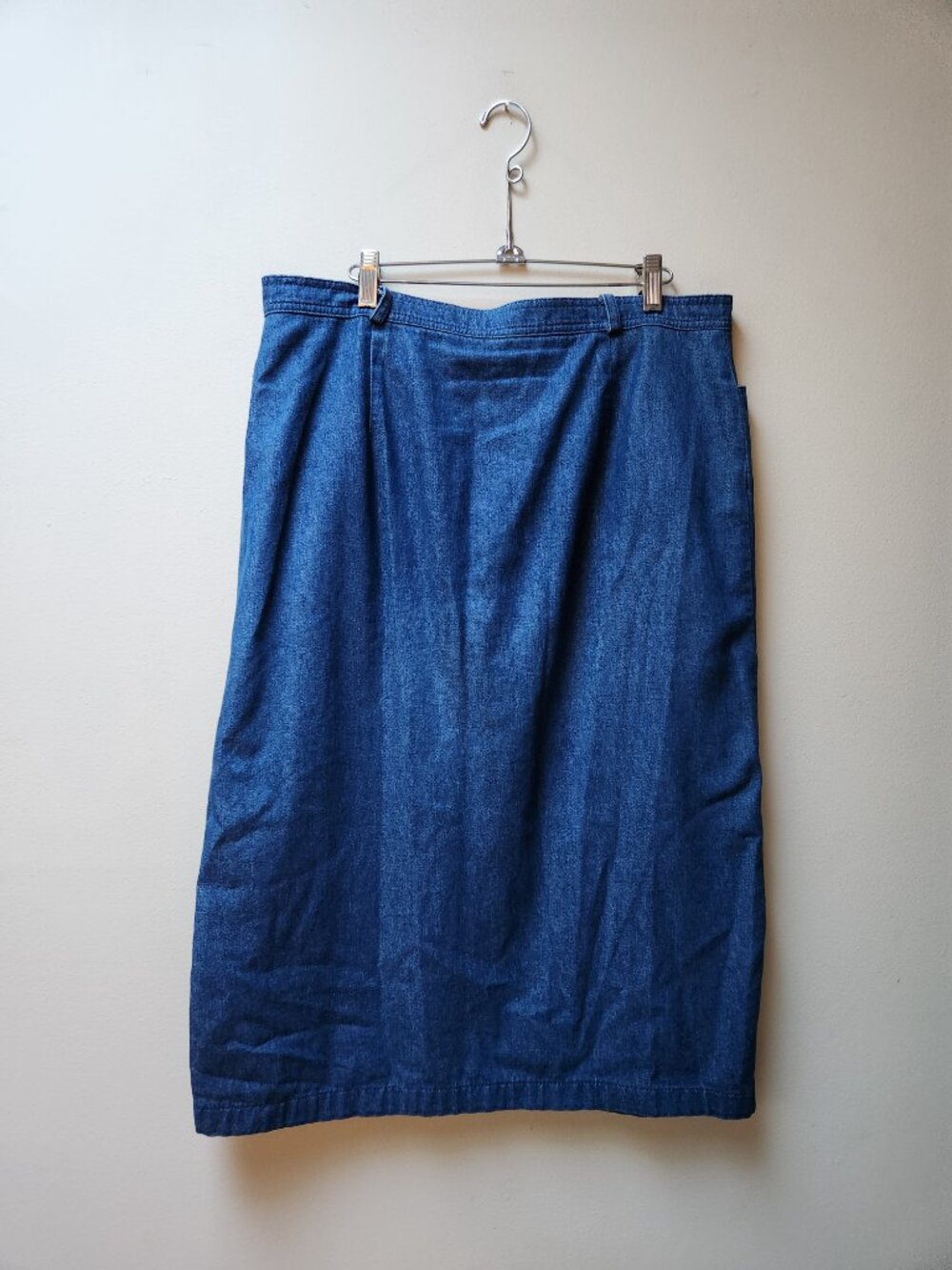 Vintage denim button front midi skirt / L/xl - Picture 5 of 8